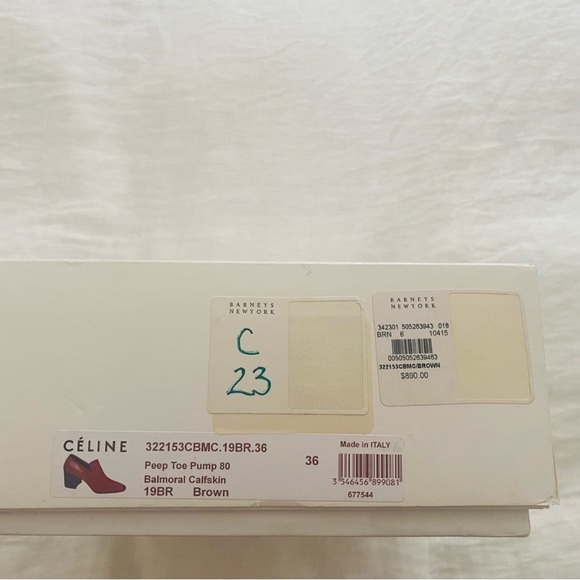 Celine Leather Brown Peep Toe Pump 80 SZ 6/36 - Picture 12 of 12